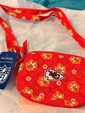 Vera Bradley Red Quilted Floral Crossbody with Kansas City Chiefs Logo